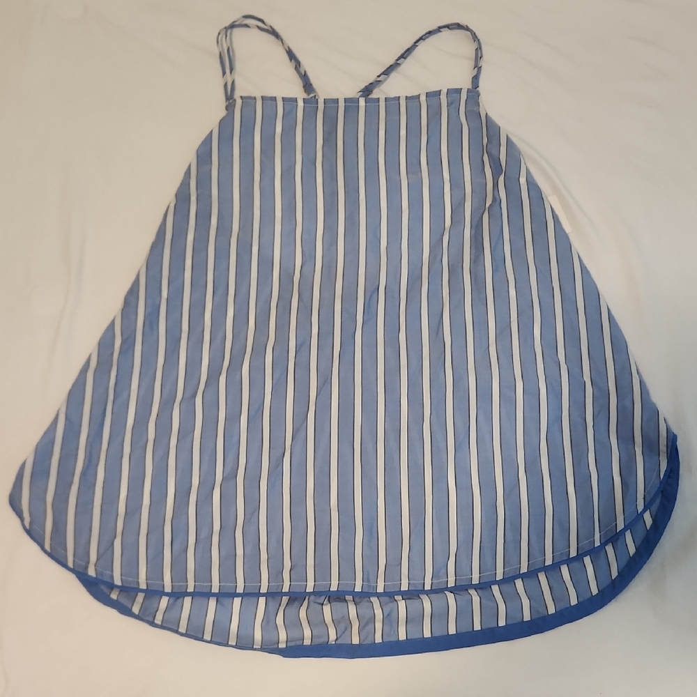 Blue and White Striped Pajama Top